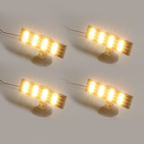 TEDDOO 4PCS Building Block LED Spotlight USB Interface with High Brightness 160mAs Power Supply Suitable for Large Models External Lighting Contour DIY Kit Compatible with Lego (Warm White Light)