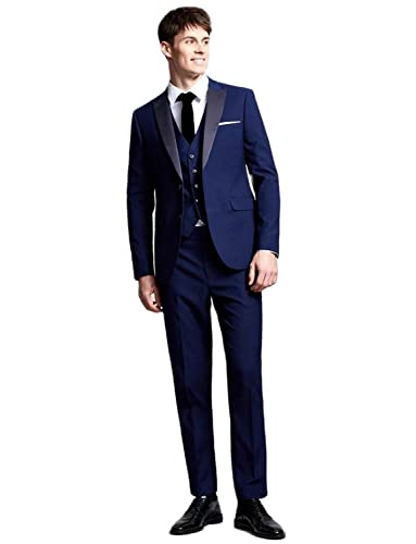 Smoking à revers de pointe homme costume trois pièces de haute tenue business