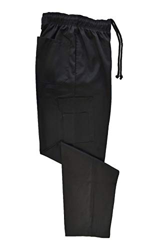 Natural Uniforms Classic 6 Pocket Black Chef Pants With Multi-Pack Quantities Available (3, Medium) #TOP5