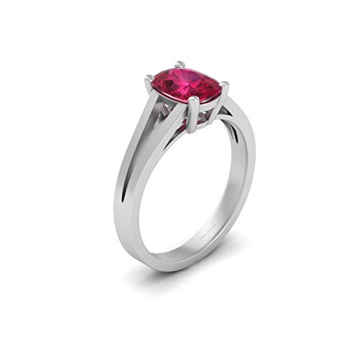 Bague rubis synthétique coussin argent 925 cadeau femme