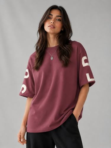 Image of ColorChakra Cotton Oversized Tshirt for Womens Down Shoulder Loose fit t-Shirt Women Baggy Style Oversize t-Shirt Korean fit