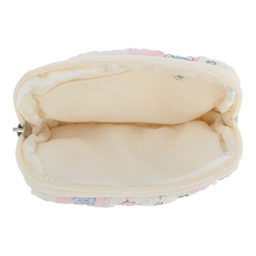 1Pcs Card Wallet Puppy Paradise Flip Wallet Polyester Beige with Pink 12x9cm3