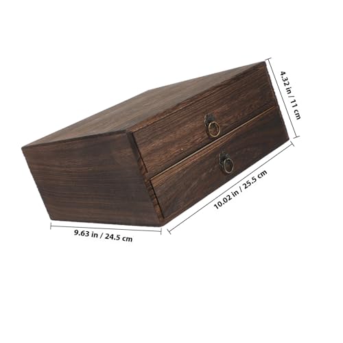 Boîte de rangement à tiroirs en bois massif à structure multi-niveaux robustes - 3