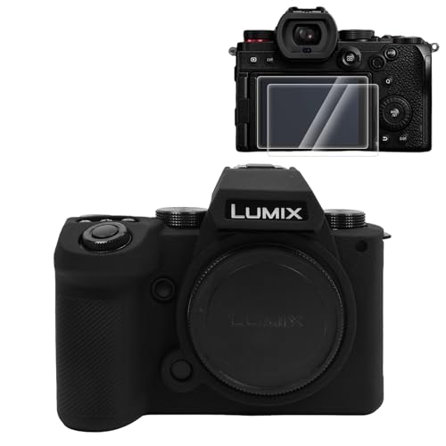 Rieibi シリコンケース Panasonic Lumix DC-S5II /Panasonic Lumix DC-S5IIX DC-S5M2Xカメラケース 2 枚スクリーンプロテクター付き、軽量カメラケース Panasonic Lumix S5 II