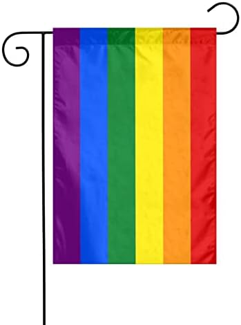 Lgbt Rainbow Pride Garden Flags 12x18 Double Sided Welcome Garden Flag Decorations for Outside Yard Sign Banner Home Wall Decor