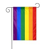 Lgbt Rainbow Pride Garden Flags 12x18 Double Sided Welcome Garden Flag Decorations for Outside Yard