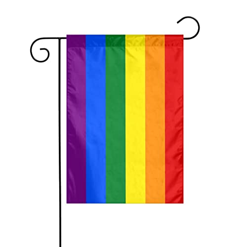 Lgbt Rainbow Pride Garden Flags 12X18 Double Sided Welcome Garden Flag Decorations For Outside Yard Sign Banner Home Wall Decor #TOP2