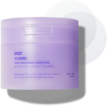 FRANKLY Pore Closer Toner Pads l Korean Pore Minimizer Pore Pads, 70 Count