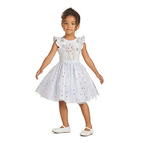 Disney X Pippa & Julie Girls' Disney X Frozen Sleeveless Elsa Tutu Dress, Silver Mesh Skirt With Star Design, Lavender, 2T #TOP3