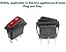 2Pcs Waterproof Red Lamp 3 pin 2 Position 20A Rocker Switch KCD3 Fits Outdoor Work Equipment Tools Power House Appliances 20A/125VAC 15A/250VAC Push Button