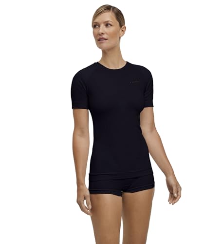 FALKE Damen Baselayer-Shirt Warm Round Neck W S/s Ts Funktionsmaterial schnelltrocknend 1 Stück, Schwarz Black 3000, XS FALKE Damen Baselayer-Shirt Warm Round Neck W S/s Ts Funktionsmaterial schnelltrocknend 1 Stück, Schwarz Black 3000, XS