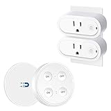 LoraTap Remote Control Outlet Plug Adapter (2 Pack) with Dual Remote, 100ft Range Wireless Switch...