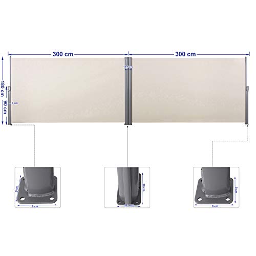 Toldo lateral enrollable beige persiana exterior terraza jardín 3