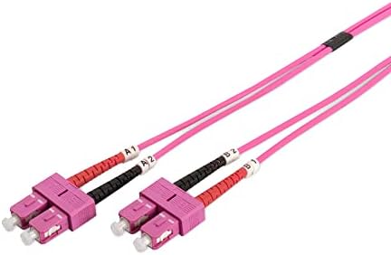 DIGITUS DK-2533-10-4 Kabel Światłowodowy OM4 10 m LC do LC Dupleksowy 1/10/40/100 Gbit/s MM Wielomodowy Światłowodowy Kabel LAN Typ Włókna: 50/125 µ Fioletowy (Violet)