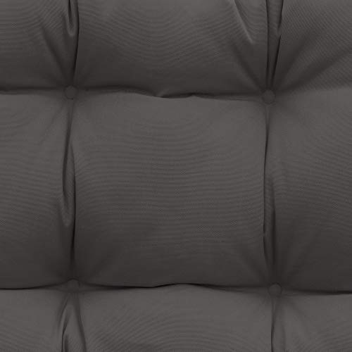 Image of QILLOWAY Outdoor Wicker Cushion Set of 5 - Waterproof Fade Resistant Patio Furniture Cushions, Loveseat 2 U-Shape 2 Lumbar Pillows for Porch, Bench, Backyard, Garden, Dark Grey