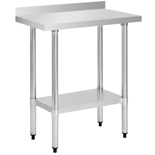 18 x 30 Inch NSF Stainless Steel Work Table with Backsplash