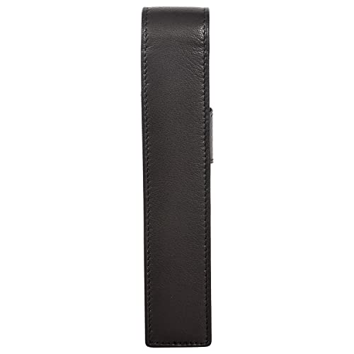Image of Sassora Premium Genuine Leather Pen Holder Case | Elegant Black Pen Organizer for Professionals | Slim Travel-Friendly Design | Unisex Gift Box Included