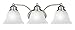 Maxim 2688MRSN Malaga Marble Glass Bath Vanity Wall Mount, 3-Light 180 Total Watts, 6" H x 20" W, Satin Nickel