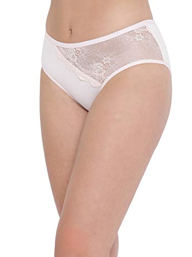 Image of Clovia Women's Cotton Mid Waist Hipster Panty with Lace Insert