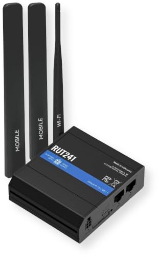 RUT241098000 Model RUT241 Industrial 4G LTE Cellular Router, 4G LTE Wi-Fi Router, US Version, Works with Verizon AT&T T-Mobile, Automatic WAN Failover with Auto Switching, Advanced VPN
