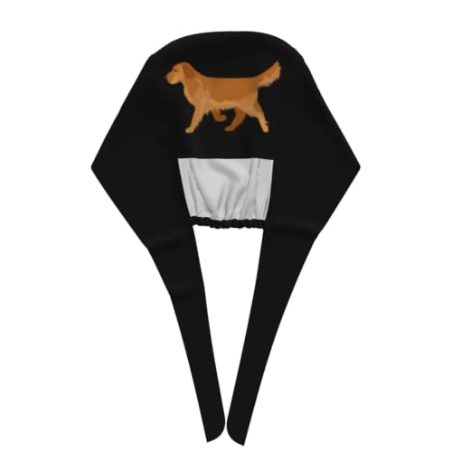 Image of Cute Pug Dog Print Working Cap Scrub Cap with Sweatband,Adjustable Fashion Bandage Tie Back Hat Headwear for Women Men