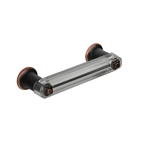 Motiv P27610V-472-C - 3 in. (76mm) Center-to-Center Mateus Bar Cabinet Pull - Clear Acrylic/Oil-Rubbed Bronze