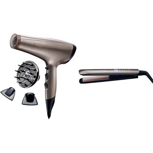 Remington Coffret Cadeau - Set de Coiffure Sèche-Cheveux Keratin Protect et Lisseur Keratin Therapy - AC8002 et S8590