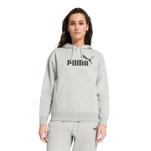 Image of PUMA Womens Essentials Logo Hoodie Casual Outerwear Casual Hoodie - Grey