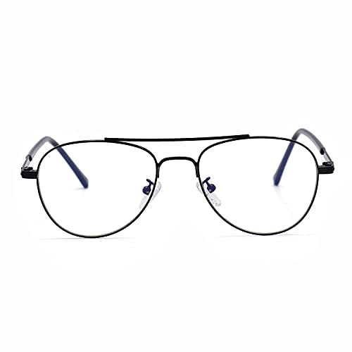 Image of Roshfort Aviator Specs For Men Women light weight Metal Spectacle Frame Eye Strain Protection Computer Glasses Medium