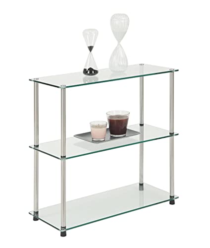 Convenience Concepts 157002 Designs2Go Classic Glass 3 Shelf Bookshelf thumb #3