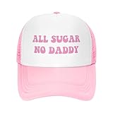 Funny Trucker Hats All Sugar No Daddy for Women Baseball Cap Breathable Mesh Pink Hat