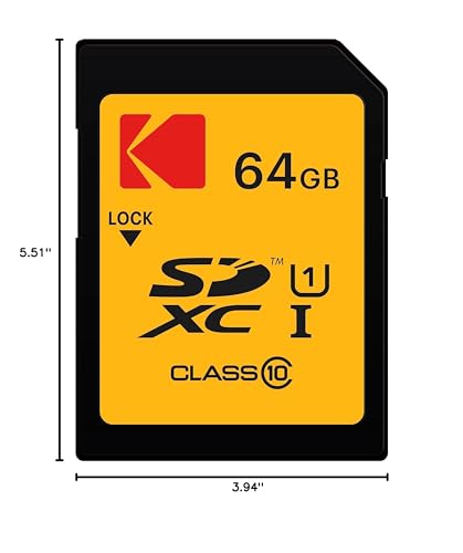 Image of Kodak SDXC Card 64GB UHS-I U1 V10 Premium, up to 85MB /s Read Speed, for Full HD Video and High-Resolution Pictures, Compatible with SDXC Standard - EKMSD64GXC10K | UHS-I U1 Class 10, Up to 85MB per S Read, Min Write ≥10mb per S, For Full HD Video and High-Res Photos