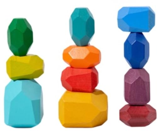 EVREFIN手と目の協調性、木製の積み木、立方体の形、凹凸のある積み木 (11錠)