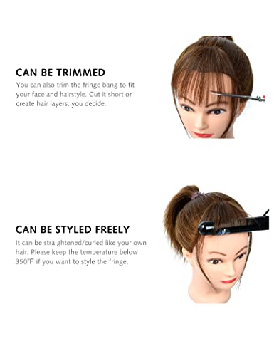 Dilusilk Bangs Hair Clip In Fringe Bangs Remy Real Human Hair Pieces For Women Daily Wear Wispy Bangs Dark Blonde thumb #6