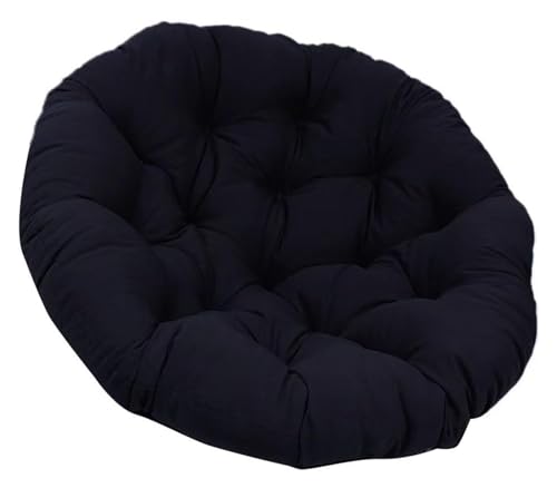 FAFAKO Cojín colgante para silla Papasan, para interiores y exteriores, cojín redondo grueso para silla de huevo, cojín colgante para hamaca, cojín para silla de patio (negro, 100 x 100 cm)