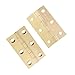 Solid Brass Butt Hinges Cabinet Door Hinges with Screws Heavy Duty Bifold Hinge for Jewelry Box, Furniture, Cupboard, Wood Crafts & Toolbox Golden Polishing Mini Folding Hinge (2 inch)