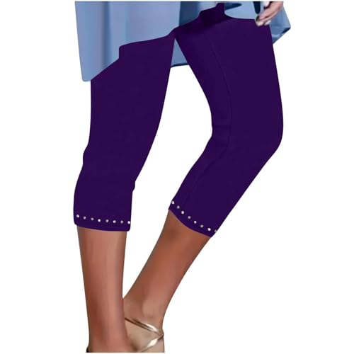 Pantalon en lin pour femme long et léger avec poches et taille élastique confortable pour l'été