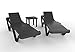 RESOL Master Set 2 Tumbonas y 1 Mesa Auxiliar Andorra | Conjunto Tumbona Exterior con Ruedas Apilable con Respaldo Ajustable | Muebles de Jardín Exterior con Protección UV - Color Gris Antracita