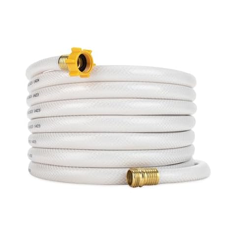 Camco TastePURE 50-Ft Water Hose - RV Drinking Water Hose Contains No Lead, No BPA & No Phthalate - Features Diamond-Hatch Reinforced PVC Design - 5/8” Inside Diameter, Made in the USA (22793) Cover