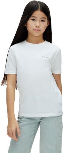 Calvin Klein Chest Inst.Logo SS T-Shirt Lv1cksja31 Camiseta S/S, White (White 11-0601 Tcx), 4 años Unisex niños