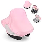 Baby Car Seat Cover - Cozy Sun & Bug Covers Infant Car Seat Covers for Babies Baby Canopy - Baby Carseat Cover Lightweight Stretchy Breathable Soft Comfortable