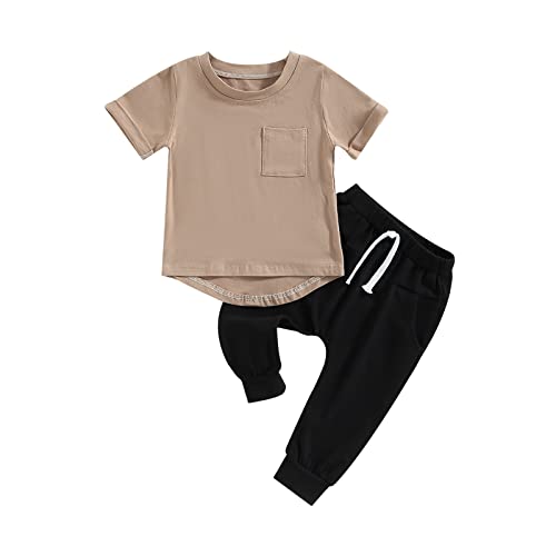 Image of Sprifallbaby Mother's Day Infant Baby Boys Girls Clothes Short Sleeve Letter Print T-Shirt Toddler Jogger Waist Pant Outfits
