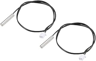 sourcing map 2pcs 100K Temperature Sensor Probe, Stainless Steel NTC Thermal Sensor Probe 30cm Digital Thermometer Extension Cable