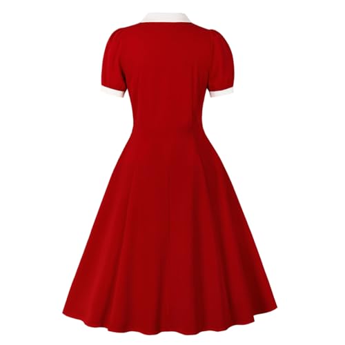 Wellwits Women's Color Block Button up Work Party Vintage Blazer Dress2