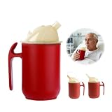 Schnabeltasse Senioren, Schnabelbecher für Erwachsene mit Griff (Rot)