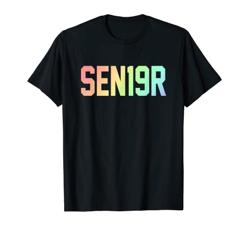 SEN19R Senior 2019 Camiseta de regalo para fiesta de graduación de la escuela secundaria Camiseta
