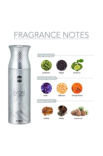 Ajmal Mizyaan Concentrated Perfume Oil Oriental Musky Non-Alcohol Attar - 14 ml, Evoke Silver Edition Him Deodorant Spicy Floral Fragrance - 200 ml - Image 2