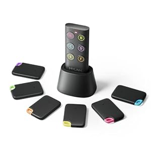 MYLAIM-Key-Finder-80dB-RF-Item-Locator-with-Wireless-Wallet-Tracker-100ft-Working-Range1-Transmitter-and-6-Receivers-for-Finding-Lost-KeyRemoteCar-KeyLost-KeyThings-Finders-That-Make-Noise