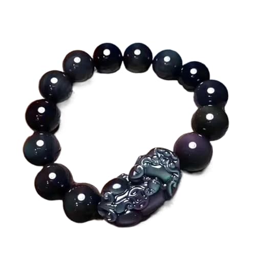 Bracelet en obsidienne noire réglable contre le stress et la fatigue