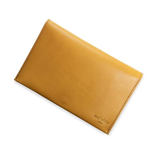[マフ ピント] 通帳ケース 通帳入れ カード収納 レザー 本革 メンズ レディース ユニセックス 日本製 (06.イエロー)